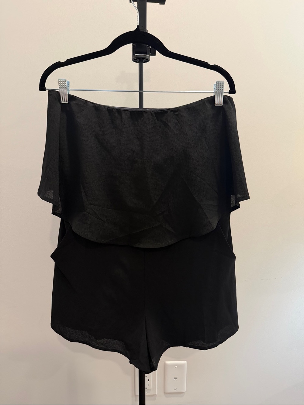 She + Sky Black Strapless Romper Size Large